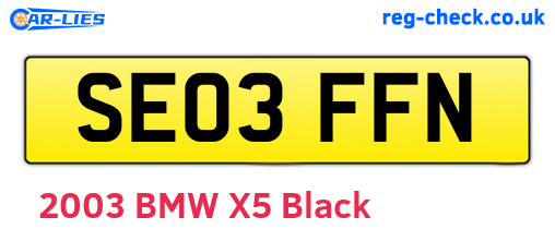 SE03FFN are the vehicle registration plates.