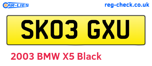 SK03GXU are the vehicle registration plates.