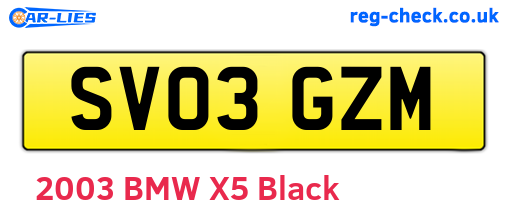 SV03GZM are the vehicle registration plates.