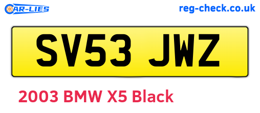 SV53JWZ are the vehicle registration plates.