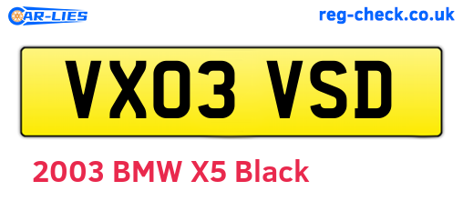 VX03VSD are the vehicle registration plates.