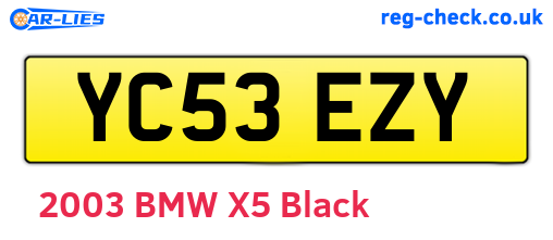 YC53EZY are the vehicle registration plates.