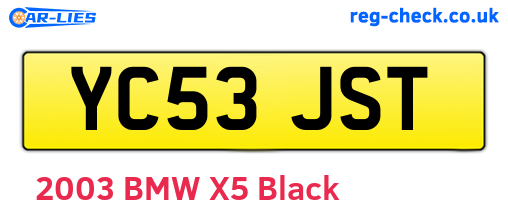 YC53JST are the vehicle registration plates.