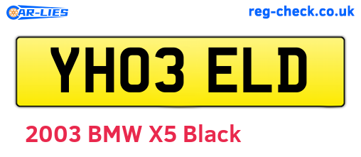 YH03ELD are the vehicle registration plates.