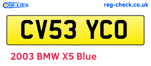 CV53YCO are the vehicle registration plates.