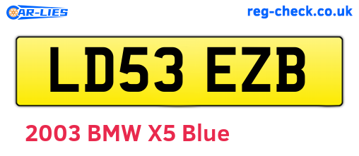 LD53EZB are the vehicle registration plates.