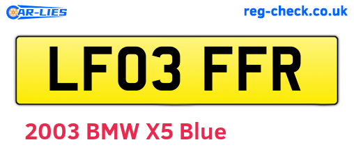 LF03FFR are the vehicle registration plates.