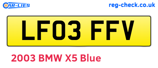 LF03FFV are the vehicle registration plates.