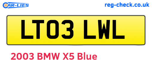 LT03LWL are the vehicle registration plates.