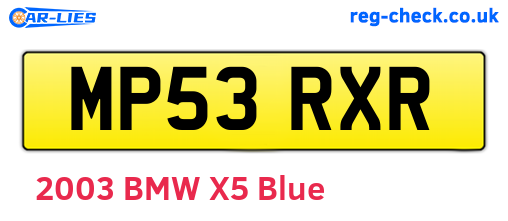 MP53RXR are the vehicle registration plates.