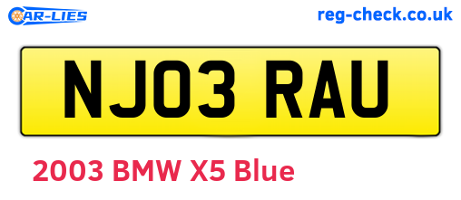 NJ03RAU are the vehicle registration plates.