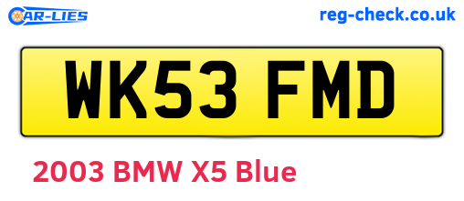 WK53FMD are the vehicle registration plates.