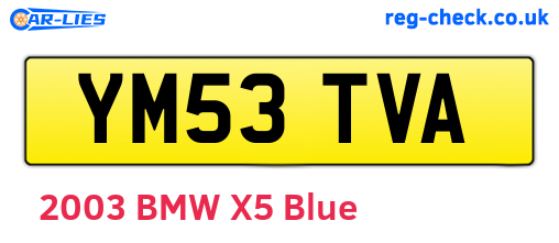 YM53TVA are the vehicle registration plates.