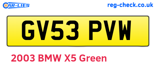 GV53PVW are the vehicle registration plates.
