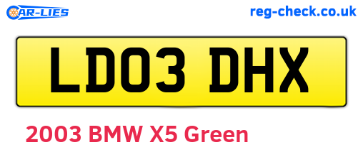 LD03DHX are the vehicle registration plates.