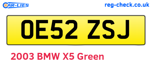 OE52ZSJ are the vehicle registration plates.