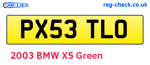 PX53TLO are the vehicle registration plates.