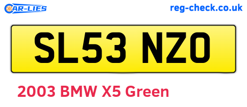 SL53NZO are the vehicle registration plates.