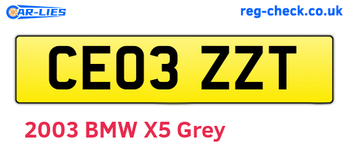 CE03ZZT are the vehicle registration plates.