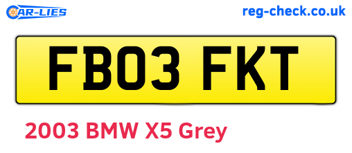 FB03FKT are the vehicle registration plates.
