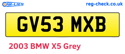 GV53MXB are the vehicle registration plates.
