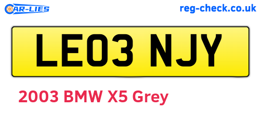 LE03NJY are the vehicle registration plates.