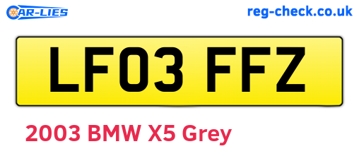 LF03FFZ are the vehicle registration plates.