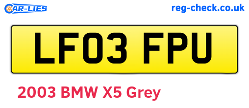 LF03FPU are the vehicle registration plates.