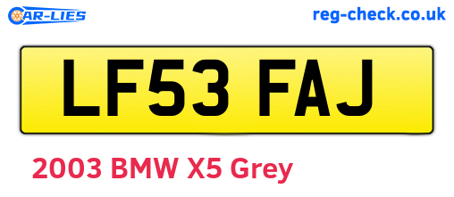 LF53FAJ are the vehicle registration plates.
