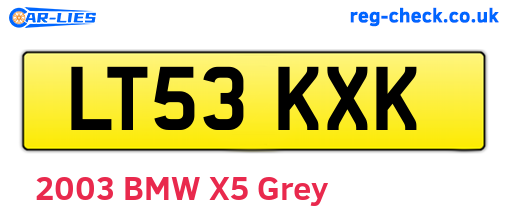 LT53KXK are the vehicle registration plates.