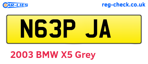 N63PJA are the vehicle registration plates.