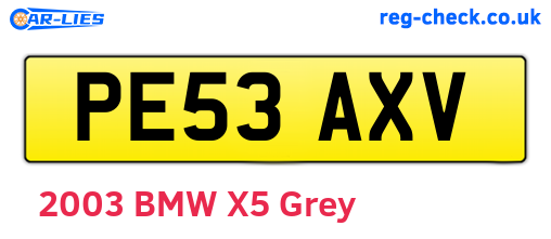 PE53AXV are the vehicle registration plates.