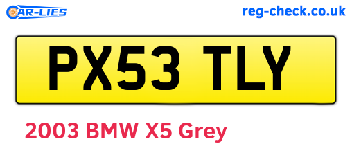 PX53TLY are the vehicle registration plates.