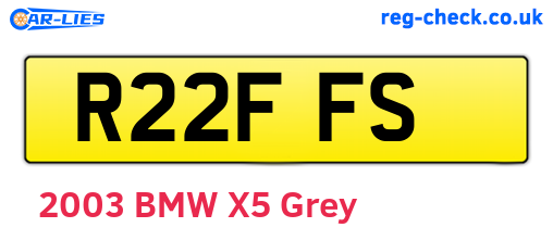 R22FFS are the vehicle registration plates.