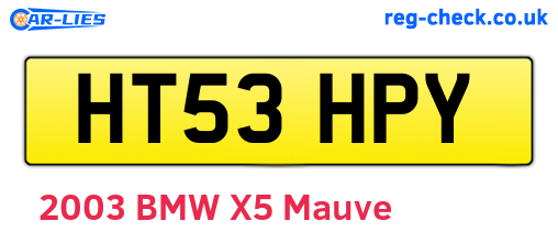 HT53HPY are the vehicle registration plates.