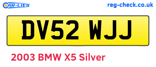 DV52WJJ are the vehicle registration plates.