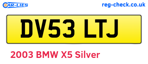 DV53LTJ are the vehicle registration plates.