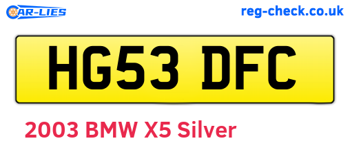HG53DFC are the vehicle registration plates.