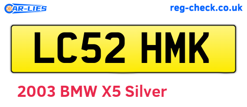 LC52HMK are the vehicle registration plates.