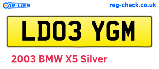 LD03YGM are the vehicle registration plates.
