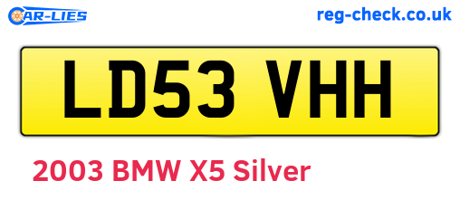 LD53VHH are the vehicle registration plates.