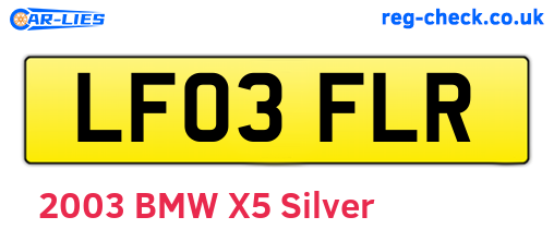 LF03FLR are the vehicle registration plates.