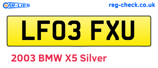 LF03FXU are the vehicle registration plates.