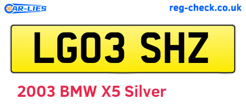 LG03SHZ are the vehicle registration plates.