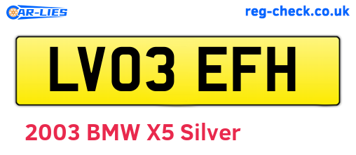 LV03EFH are the vehicle registration plates.