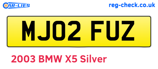 MJ02FUZ are the vehicle registration plates.