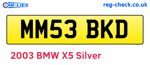 MM53BKD are the vehicle registration plates.