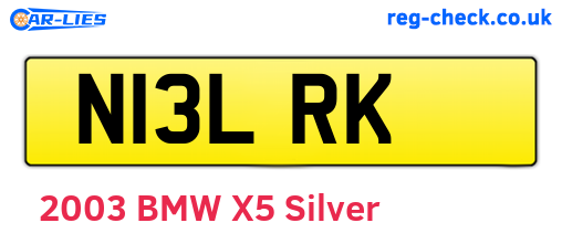 N13LRK are the vehicle registration plates.