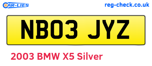 NB03JYZ are the vehicle registration plates.