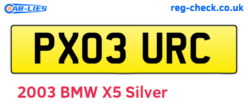 PX03URC are the vehicle registration plates.